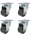 Heavy Duty Industrial Caster Wheels One And A Half Inch Plate Swivel Cast Iron 400kg High Temperature Resistant 4 Pack