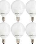 Six G16.5 Globe LED Bulbs 7W 60W Equivalent Dimmable E12 Candelabra Frosted Short Vanity Mirror Lights 500 Lumens 2700K Soft White Energy Star