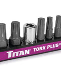 Torx Plus Bit Set TP8 To TP55 With 1/4-Inch And 3/8-Inch Drive Bit Holders S2 Alloy Steel Construction For Strength And Durability displayed