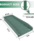 No Fuss Heavy Duty Downspout Splash Blocks To Keep Your Foundation Squeaky Clean And Divert Yard Water Fast Thick Polyethylene Rain Gutter Extensions dimensions with size markers.