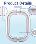 Six Inch Center To Center Glass Shower Door Handle Fits One Quarter To One Half Inch Thick Glass Brushed Nickel Finish Easy DIY Install on frameless glass door