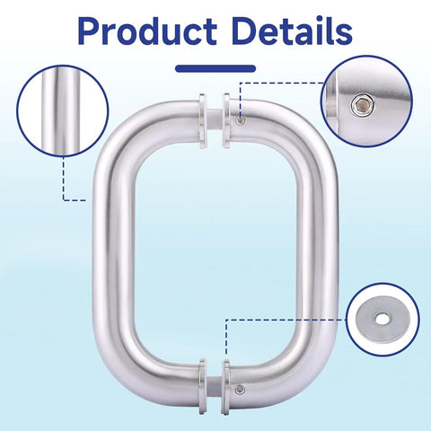 Six Inch Center To Center Glass Shower Door Handle Fits One Quarter To One Half Inch Thick Glass Brushed Nickel Finish Easy DIY Install on frameless glass door