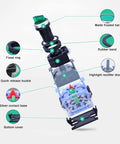 Exploded view of Two Pack Heavy Duty Latching Rotary Selector Switch With 110V LEDs, 22mm Panel Mount, components labeled
