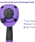 Forward and reverse exchange knob on the 1/2 Inch Composite Air Impact Wrench With Twin Hammer Guts For Heavy Duty Pneumatic Work.