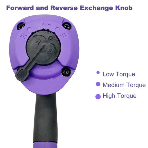 Forward and reverse exchange knob on the 1/2 Inch Composite Air Impact Wrench With Twin Hammer Guts For Heavy Duty Pneumatic Work.