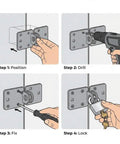 Installation steps for Heavy Duty Puck Lock And Hasp With Hidden Shackle High Security Steel Padlock Keyed Alike Includes 2 Keys.
