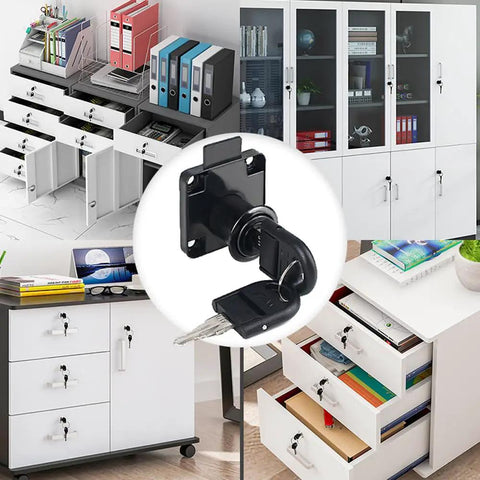 Gotta Keep Your Drawers Locked Down Tight With These Heavy Duty Three Pack Cabinet Locks Featuring Quick Folding Keys For Snappy Setups And Rock Solid Security On Dressers File Boxes And Doors In Black on various cabinets.