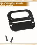 Black zinc alloy flush pull ring handle with screws, minimalist hardware