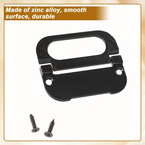 Black zinc alloy flush pull ring handle with screws, minimalist hardware