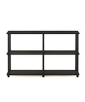 Toolless 3-Tier Corner Storage Shelf, 47.4-Inch Wide Espresso Open Shelves For Living Room, Home Office And Garage Space Saving, Modern Bookcase