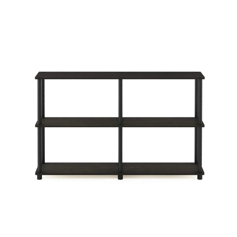 Toolless 3-Tier Corner Storage Shelf, 47.4-Inch Wide Espresso Open Shelves For Living Room, Home Office And Garage Space Saving, Modern Bookcase