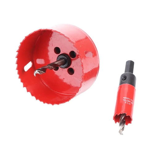 Ultimate 21 Piece HSS Hole Saw Kit For Metalworkers: Fast Cutting 25mm To 3 Inch Drill Set With Extenders And Accessories To Nail Any Project Today red HSS hole saw with pilot drill bit and arbor