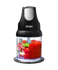 Express Chop Food Chopper With 200 Watt Motor And 16 Ounce Bowl filled with chopped ingredients