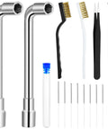 All In One 3D Printer Nozzle Cleaning Kit With Ten Cleaning Pins Two Copper Wire Brushes Two Tweezers Two L Shaped Wrenches
