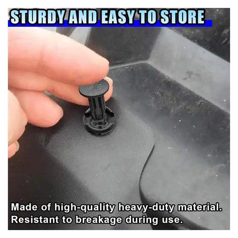 Hand installing 100 Piece Car Bumper Clip Kit With 6 Size Push Pin Fasteners And Remover Tool, Plastic Auto Body Trim Rivets on panel