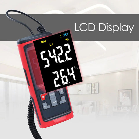 Lux Meter Logger With Split Sensor For iPhone And PC, App Controlled Readings For Plant Growth, Accurate Ambient Light Measurements, Easy Reading Capture And In-Depth Light Data, LCD display