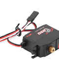 Rock Solid Digital Servo With 25 Gram Metal Gear For 1/12 RC Cars And Boats showing metal gear and wiring for easy installation.