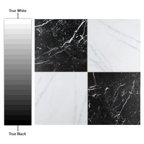 Checkerboard Porcelain Floor And Wall Tile 17 7/8 Inch Square With Glazed Textured Finish And Medium Sheen, black and white tile
