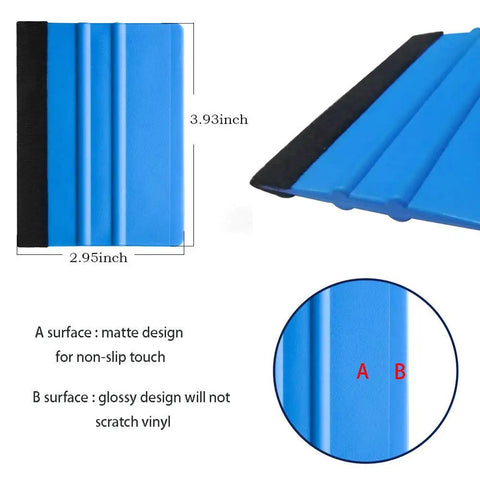 Pro Grade Wallpaper Smoothing Tool Kit For Peel And Stick DIY Projects, blue squeegee dimensions and surface details