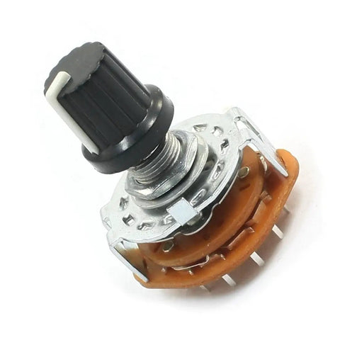 Four Position Rotary Switch Selector 3 Pole 4 Throw 2 Deck 15 Pin Dial Knob DC For AC Appliances And Industrial Use Built To Last 6mm Shaft Black Knob