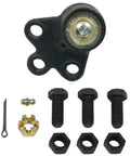 Front Lower Suspension Ball Joint For Chevrolet Equinox And GMC Terrain 2010 2017 Durable Ball Joint Replacement For Stable Handling And Precise Steering Direct Fit Easy Install With Long Life. Black steel ball joint with bolts, nuts, and cotter pin.