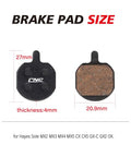 2 Pairs Mountain Bike Organic Resin Disc Brake Pads For Hayes MX2 MX3 MX4 MX5 Sole GXC GX2 CX5 shown dimensions thickness
