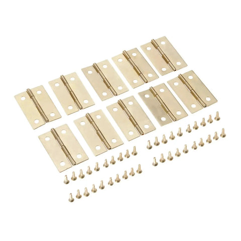 Gold 35x22mm Cabinet Hinge Set For Small Doors And Drawers 4 Hole Jewelry Box Decorative Hardware Zinc Alloy Build