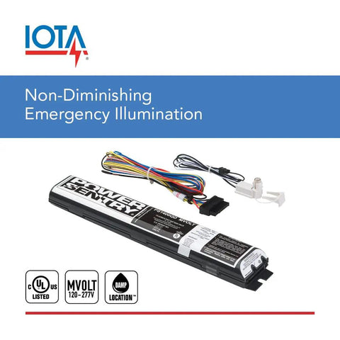 Power Sentry Emergency Battery Backup For T5 And T8 Fluorescent Ballasts with wiring and connectors, 1400 Lumens, UL Listed