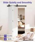 Durable 48 Inch Bifold Barn Door Hardware Kit For 44 Inch Closet Doors Easy Install And Quiet Operation Bi Fold Track System