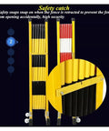 Detail of No Sweat Setup Heavy Duty Expandable Metal Barrier With Smooth Roll Wheels, Retractable Mobile Safety Gate.