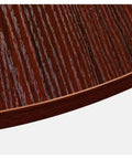 Close-up of the surface of the Massive Wooden Lazy Susan Turntable 50 Inch Round Rotating Serving Tray showcasing rich brown wood grain.