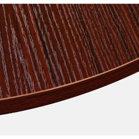 Close-up of the surface of the Massive Wooden Lazy Susan Turntable 50 Inch Round Rotating Serving Tray showcasing rich brown wood grain.
