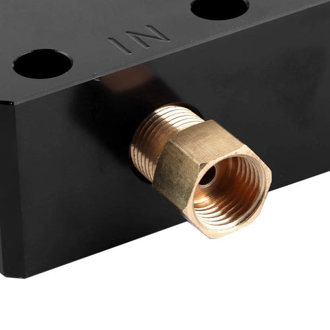 Close-up of adjustable brake proportioning valve fitting, solid aluminum alloy, ideal for universal disc and drum systems. Supercharge Your Stopping Power With This Tight Adjustable Brake Proportioning Valve Crafted From Solid Aluminum Alloy For Universal Disc And Drum Systems That Keep Your Ride Planted And Handle Like A Dream.