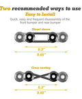 Image showing installation methods for JDM Black Bumper Quick Release Fasteners Kit with measurements 6.3" and 9.45"