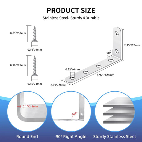 Heavy Duty Wall Mount Anti Tip Furniture Anchors To Keep Dressers And Bookcases Rock Solid And Secure Up To 400 Lbs showing stainless steel anchors and screws.
