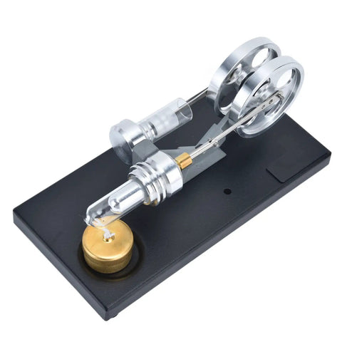 Hands On Stirling Engine Model Kit With Aluminum Alloy Construction External Combustion Engine For Realistic Physics Experiments A Kid Friendly STEM Educational Toy For Classroom Projects And Home Learning, on base