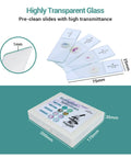 100 Prepared Microscope Slides With Specimens For Kids And Adults Kid Friendly And Perfect For Students And Homeschool Science Projects Plants Animals Insects High Quality Optical Glass, slides and box dimensions diagram