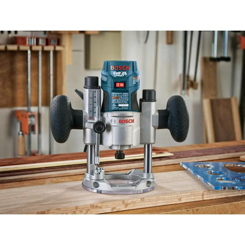 Plunge Base For PR20EVS And PR10E Colt Palm Router Motors With Smooth Plunge Action in workshop setting.