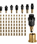 Rivet Nut Tool Kit 77 Piece Kit With 70 Rivet Nuts M3 To M12 And 7 Mandrel Adapters For Quick Auto Body Metal Fabrication DIY Projects Pro Grade Durable Metal Construction With Black Oxide Coating Rust Resistant. black oxide mandrel adapters and M3-M12 rivet nuts