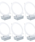 Ultra Thin 7 Inch LED Recessed Ceiling Light With Junction Box 6000K Cool White 18W 1500 Lumens 4 Pack