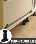 4 Pack Adjustable Cabinet Feet Risers Black ABS Plastic Thickened Moisture Resistant Leveling Feet For Wardrobes And DIY Install