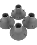 Set of 4 grey Non Slip Shower Chair Foot Caps 12 Pack Heavy Duty TPR Pads with universal fit and pull tab release design.