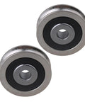 Heavy Duty Bearing Steel Cable Pulley 2 Pack U Shape Groove Wheel 6x30x8mm With 782 Lbs Load Capacity For Industrial Equipment And Gear Maintenance For Workshop And Shop Floor Use, two bearing steel pulleys