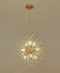 Gold Dandelion Sputnik 9 Light Crystal Chandelier Ceiling Fixture Dope Modern Firework Pendant Light hanging from ceiling