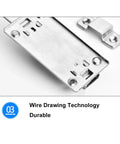 Close-up of Sturdy Stainless Sliding Barrel Bolt Lock, showing wire drawing technology, durable design for cabinets and gates.