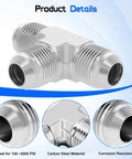 Three Eighths Inch JIC Male Tee Adapter With SAE J514 37 Degree Flare Seatings Delivers Leak Free Metal To Metal Connection For Hydraulic Systems Featuring Three Eighths Inch JIC Male Ports And Tough Precision Machined Craftsmanship, carbon steel tee fitting for hydraulic use
