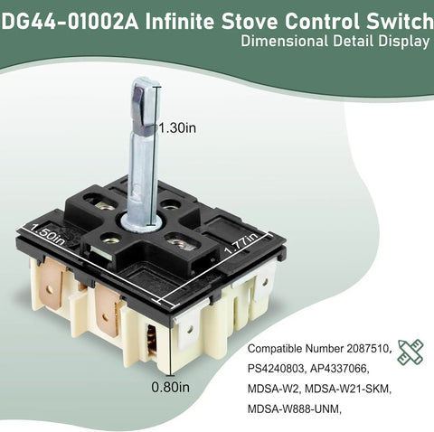 Dual Infinite Stove Control Switch For Electric Range Replacement Parts With Precise Temperature Control 7 Prong Regulator Dimensions