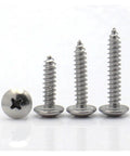 Pro Grade 304 Stainless Steel Phillips Recessed Head Self Tapping Wood Screws Set M3 And M4 Mushroom Head 6 To 40 Millimeters