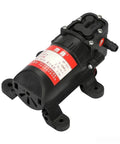 DP 521 Electric Diaphragm Water Pump 12 Volt 70 Psi, compact and durable pump with black housing and label.