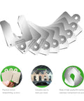 Pro Grade 130 Piece Shim Stock Kit 4x4 Inch Slotted Stainless Steel 304 With Storage Case, showing various shim sizes and use cases.